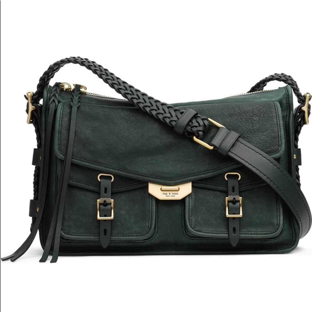 Rag & Bone Field Lambskin Leather Messenger Bag.